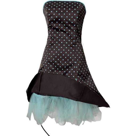Jessica McClintock Gunne Sax Vintage Polka Dot Strapless Fit and Flare Dress (5) - Picture 13 of 16